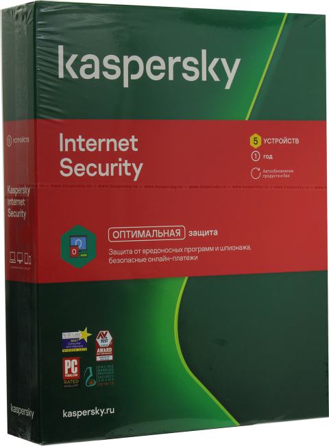 Антивирус Kaspersky Internet Security на 5 ПК (BOX) на 1 год